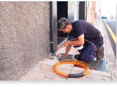 Pose 1350m de fibre optique dans la cille de Villefranche-sur-Argens